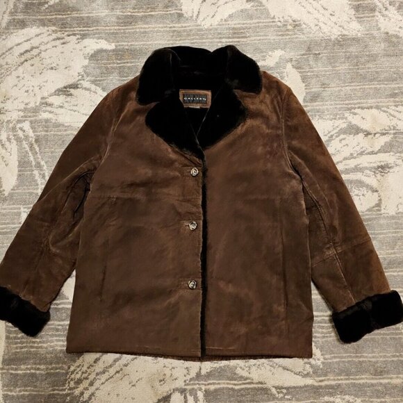 Gallery Genuine Leather Jackets & Blazers - Gallery Genuine Leather Suede Faux Fur lining Jacket L